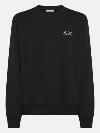 Sun68 Felpa in cotone NERO  CON LOGO RICAMATO