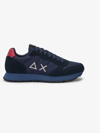 Sun68 Sneaker Tom in nylon e suede navy blue/bordeaux