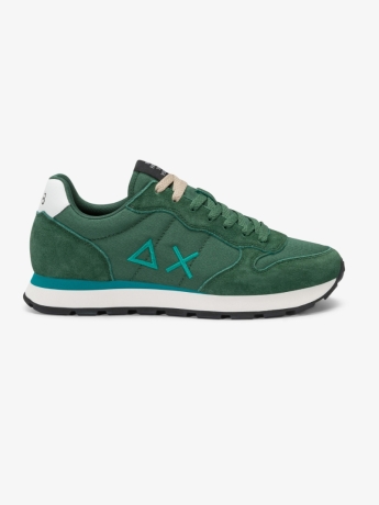 Sun68 Sneaker Tom in nylon e suede verde scuro