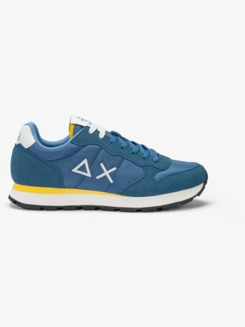 Sun68 Sneaker Tom in nylon e suede avio scuro