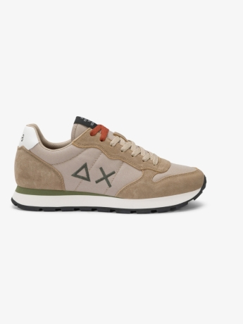 Sun68 Sneaker Tom in nylon e suede beige scuro