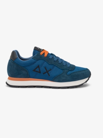 Sun68 Sneaker Tom in nylon e suede petrolio