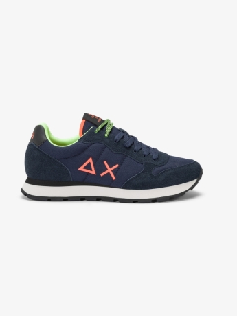 Sun68 Sneaker Tom con logo fluo navy blue