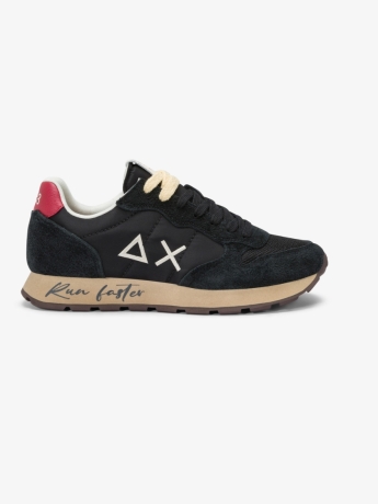 Sun68 Sneaker Tom Vintage in nylon e suede nero