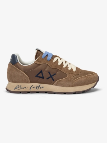 Sun68 Sneaker Tom Vintage in nylon e suede volpe