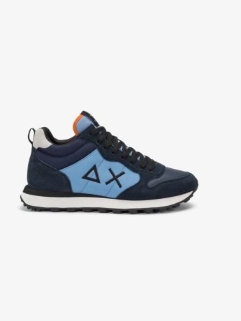 Sun68 Sneaker Tom 2.0 Color in PU e suede avio scuro