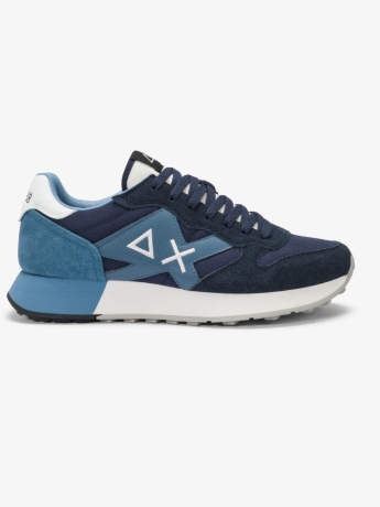 Sun68 Sneaker Jaki Solid in nylon e suede blue navy