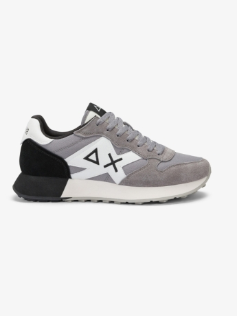 Sun68 Sneaker Jaki Solid in nylon e suede grigio medio