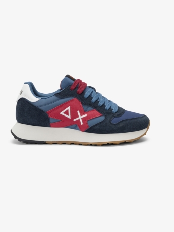 Sun68 Sneaker Jaki Bicolor in nylon e suede navy blue