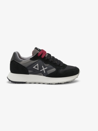 Sun68 Sneaker Jaki Bicolor in nylon e suede nero
