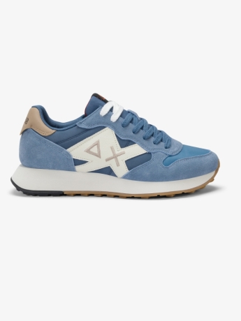 Sun68 Sneaker Jaki Bicolor in nylon e suede avio