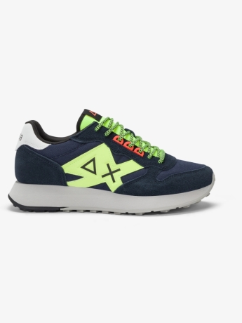 Sun68 Sneaker Jaki 2.0 Fluo in nylon e suede navy blue