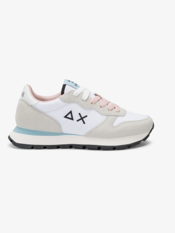 Sun68 Sneaker Ally Solid in nylon e suede bianco