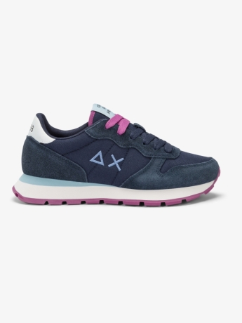 Sun68 Sneaker Ally Solid in nylon e suede navy blue