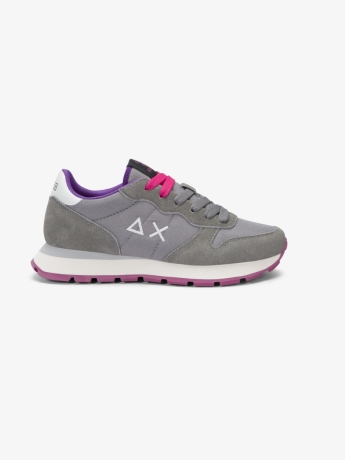 Sun68 Sneaker Ally Solid in nylon e suede grigio medio