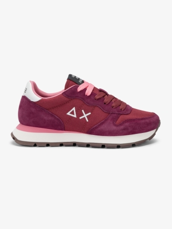 Sun68 Sneaker Ally Solid in nylon e suede bordeaux