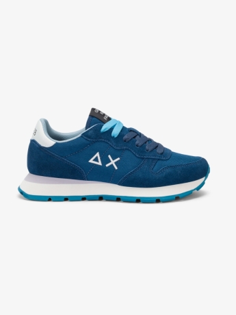 Sun68 Sneaker Ally Solid in nylon e suede petrolio