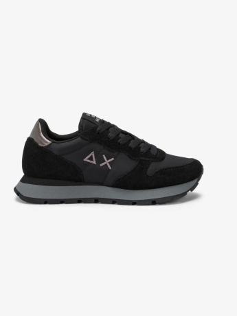 Sun68 Sneaker Ally Gold Silver in nylon e suede nero/grigio medio