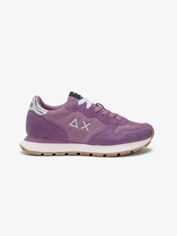 Sun68 Sneaker Ally Gold Silver in nylon e suede malva