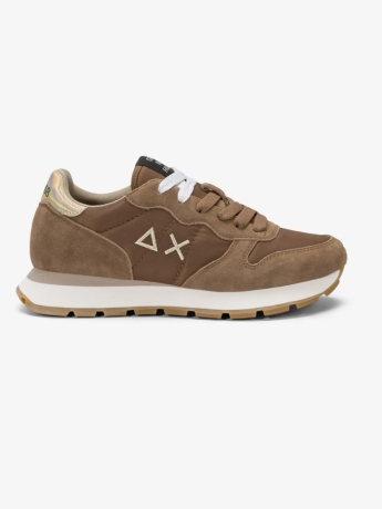Sun68 Sneaker Ally Gold Silver in nylon e suede volpe