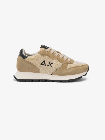 Sun68 Sneaker Ally Glitter in mesh e suede oro