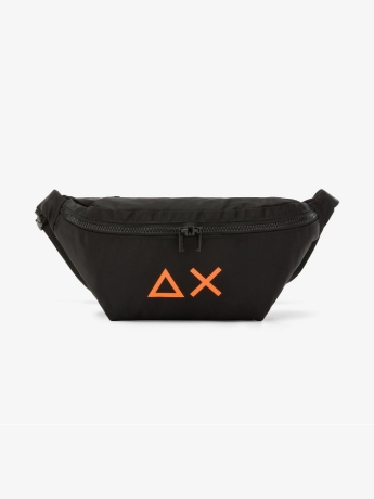 Sun68 marsupio in nylon nero con logo fluo