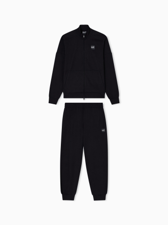 Emporio Armani Tuta in cotone NERO con LOGO POSTERIORE