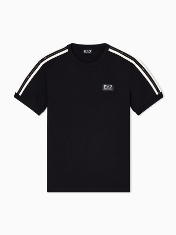 Emporio Armani T-shirt Logo Series in jersey di cotone NERO
