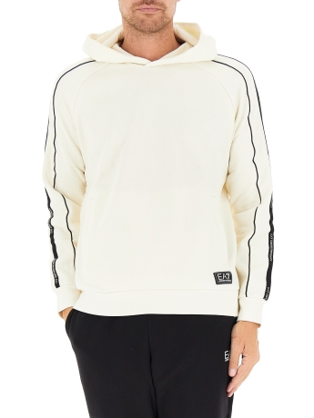 Emporio Armani felpa con cappuccio logo series in misto cotone BIANCO