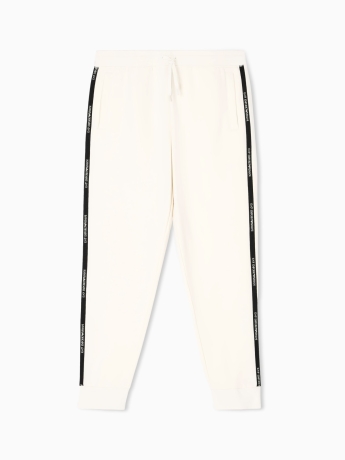 Emporio Armani Pantaloni jogger Logo Series in misto cotone BIANCO