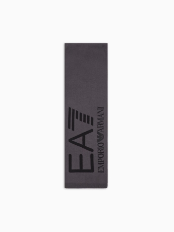 Emporio Armani Sciarpa Visibility con maxi logo EA7 GRIGIO SCURO