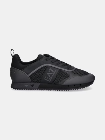 Emporio Armani sneakers realizzate in tessuto ed ecopelle NERA