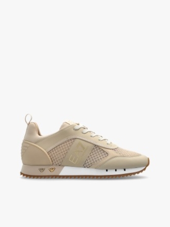 Emporio Armani sneakers realizzate in tessuto ed ecopelle BEIGE