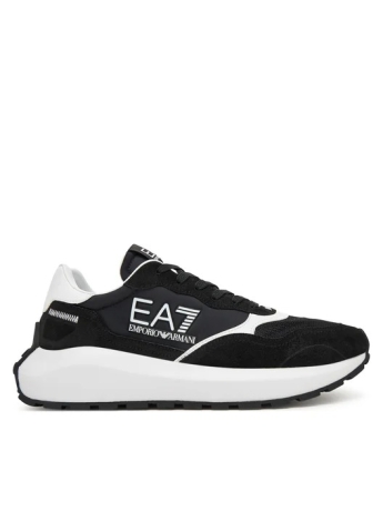 Emporio Armani sneakers realizzate in tessuto NERO CON LOGO IN CONTRASTO