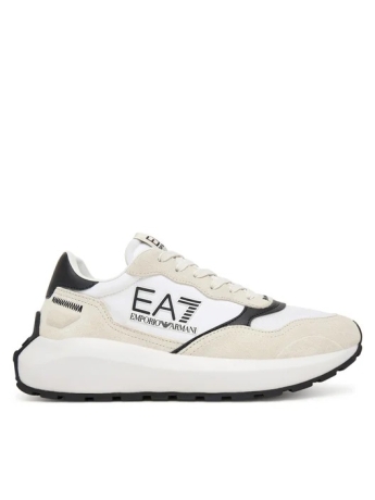 Emporio Armani sneakers realizzate in tessuto BIANCO CON LOGO IN CONTRASTO