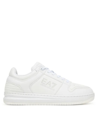 Emporio Armani SNEAKER IN PELLE BIANCA CON LOGO TONO SU TONO