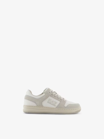 Emporio Armani Sneakers Slasher IN ECOPELLE BIANCA E BEIGE CHIARO
