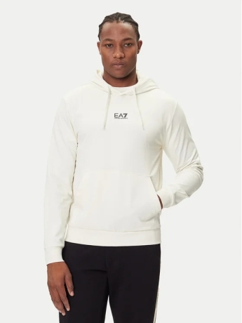 Emporio Armani Felpa con cappuccio Core Identity in cotone BIANCO