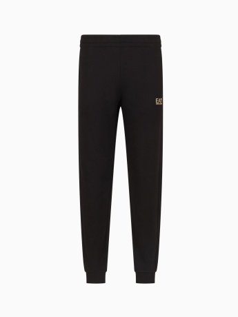 Emporio Armani Pantaloni jogger Core Identity in cotone NERO LOGO ORO