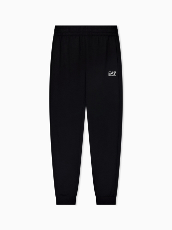 Emporio Armani Pantaloni jogger Core Identity in cotone NERO LOGO BIANCO