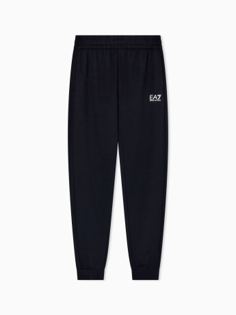 Emporio Armani Pantaloni jogger Core Identity in cotone BLU LOGO BIANCO
