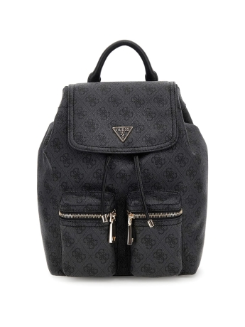 Guess Mini zaino Manhattan in ecopelle nera con logo 4G all over