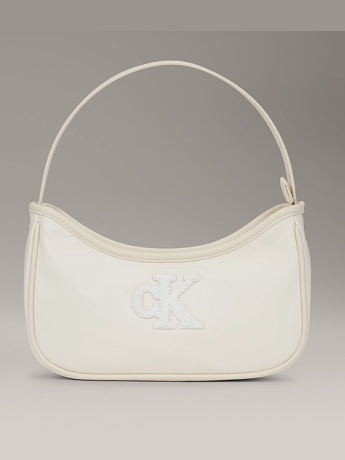 Calvin Klein borsa da spalla kid/junior bianca  con logo tinta su tinta