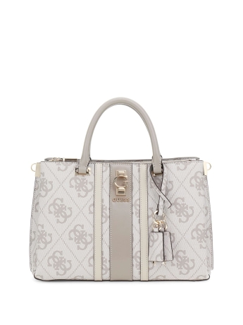 Guess Borsa a manoin ecopelle avorio Erenia con logo 4G  all over
