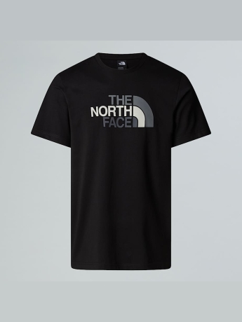 The North Face T-shirt Easy in cotone riciclato nero con stampa frontale