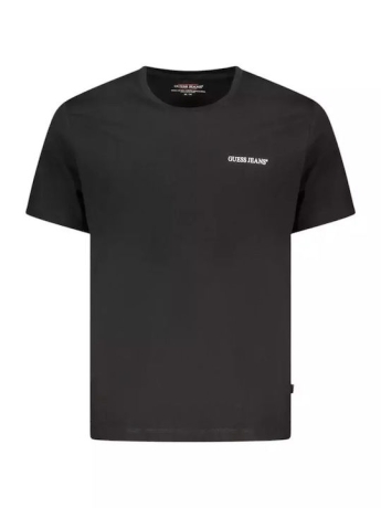 Guess t-shirt nera in cotone con mini logo lettering