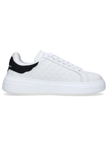 John Richmond scarpa bianca in pelle con logo all over