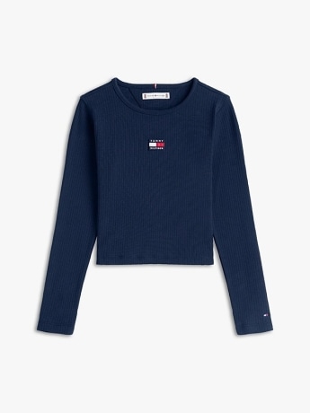 Tommy Hilfiger t-shirt kids/junior heritage extra slim fit a coste blu