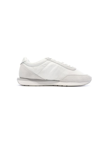 Calvin Klein sneakers retro runner in camoscio e nylon bianco con logo