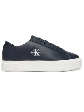 Calvin Klein sneakers uomo in pelle blu con logo monogram